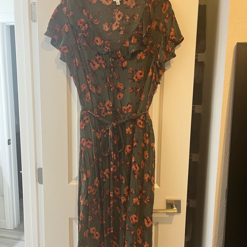 Time&Tru Green Floral Dress